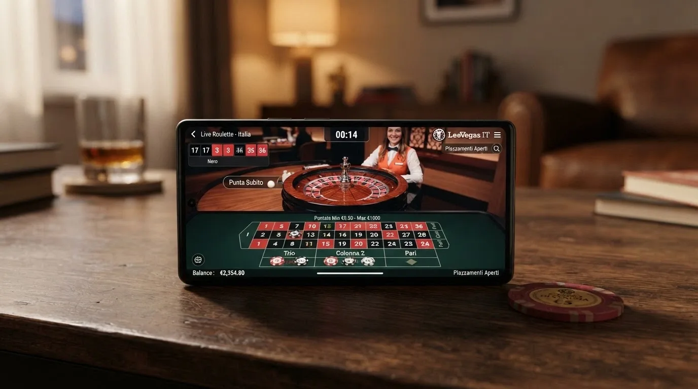 Schermata di un bonus di benvenuto per il casinò live con condizioni di wagering