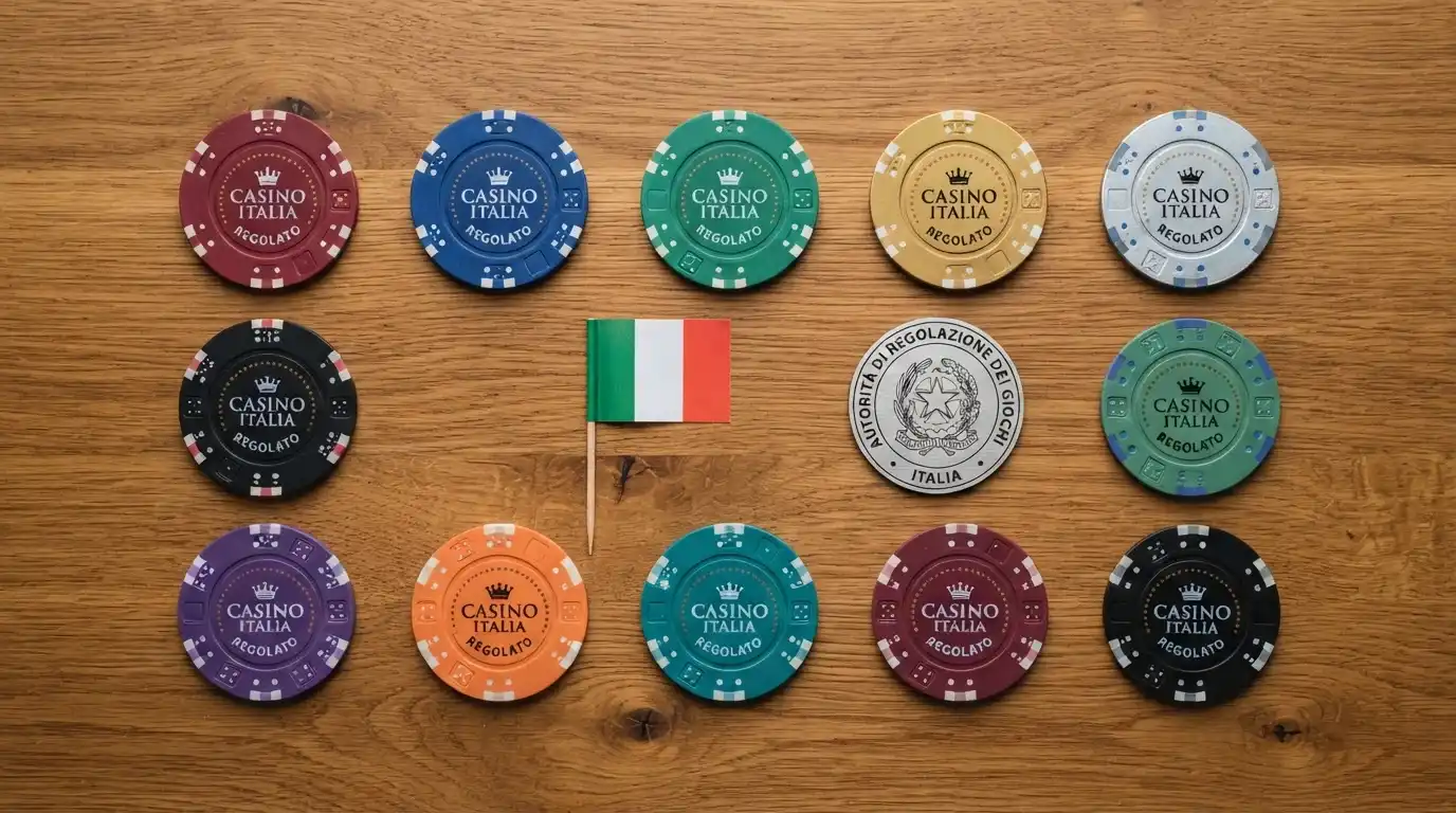 Una composizione ordinata dei loghi dei 10 operatori recensiti, disposti in una griglia 5x2 con la bandiera italiana e il marchio ADM in evidenza