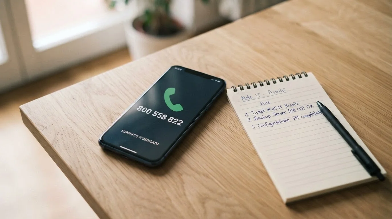 Un telefono con la cornetta verde e il numero 800 558 822 in sovrimpressione, accanto alle icone di autoesclusione e limite di spesa