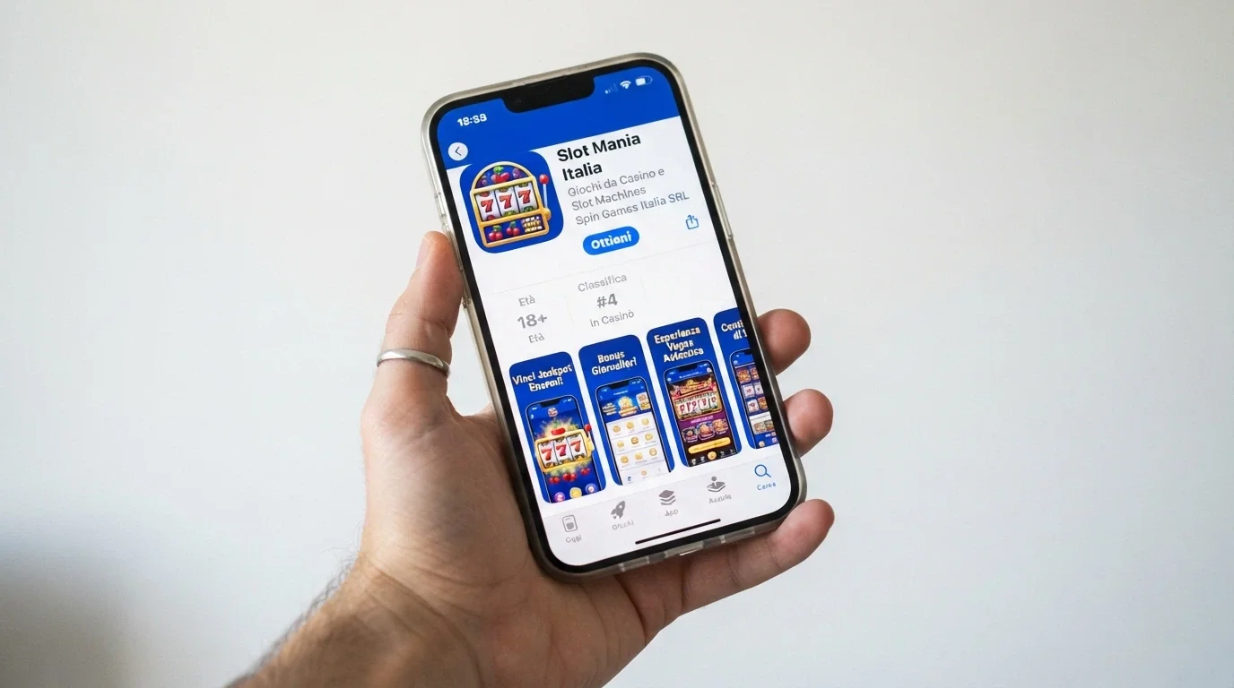 Schermata dell'App Store italiano con la pagina di download di un'app casinò ADM