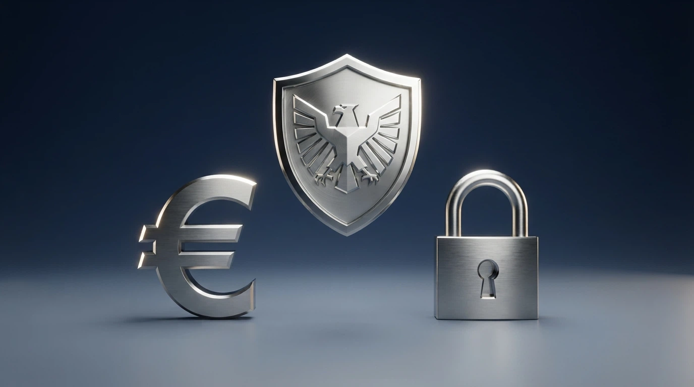 Il logo istituzionale dell'ADM accanto a icone che rappresentano le tutele: scudo (protezione), simbolo dell'euro (vincite esentasse), lucchetto (sicurezza)