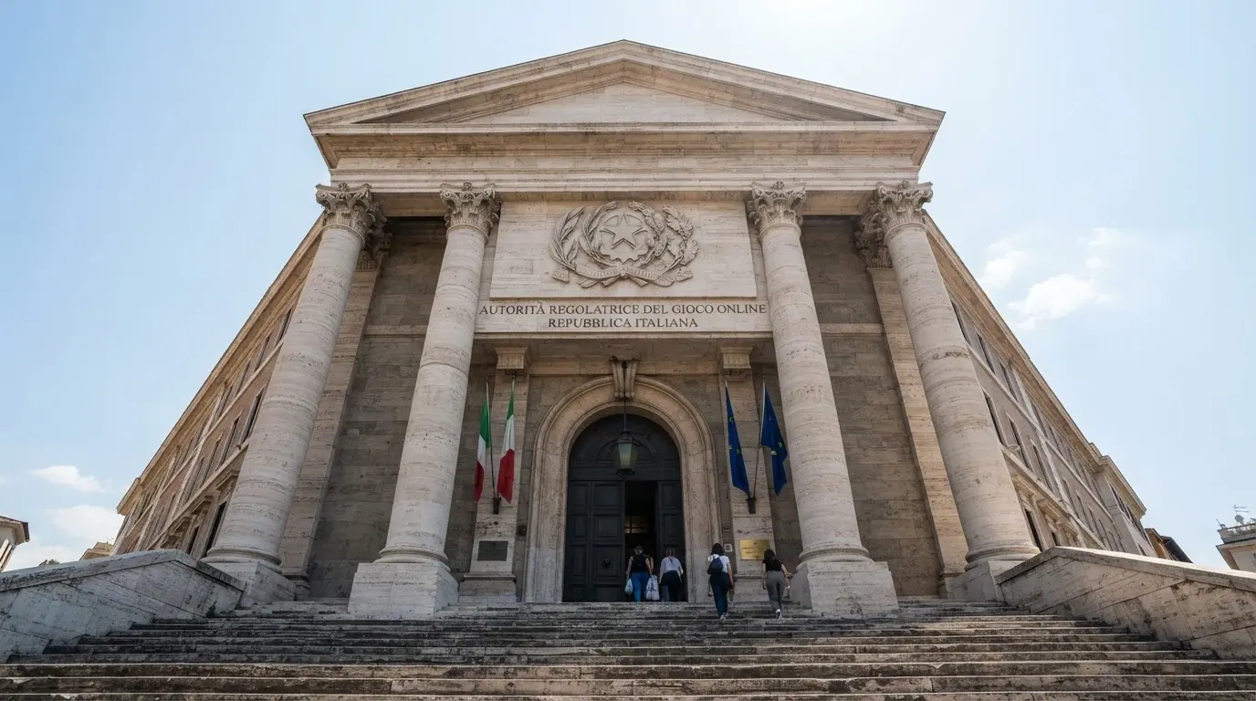 Il logo dell'Agenzia delle Dogane e dei Monopoli su sfondo istituzionale con il portale adm.gov.it sullo sfondo