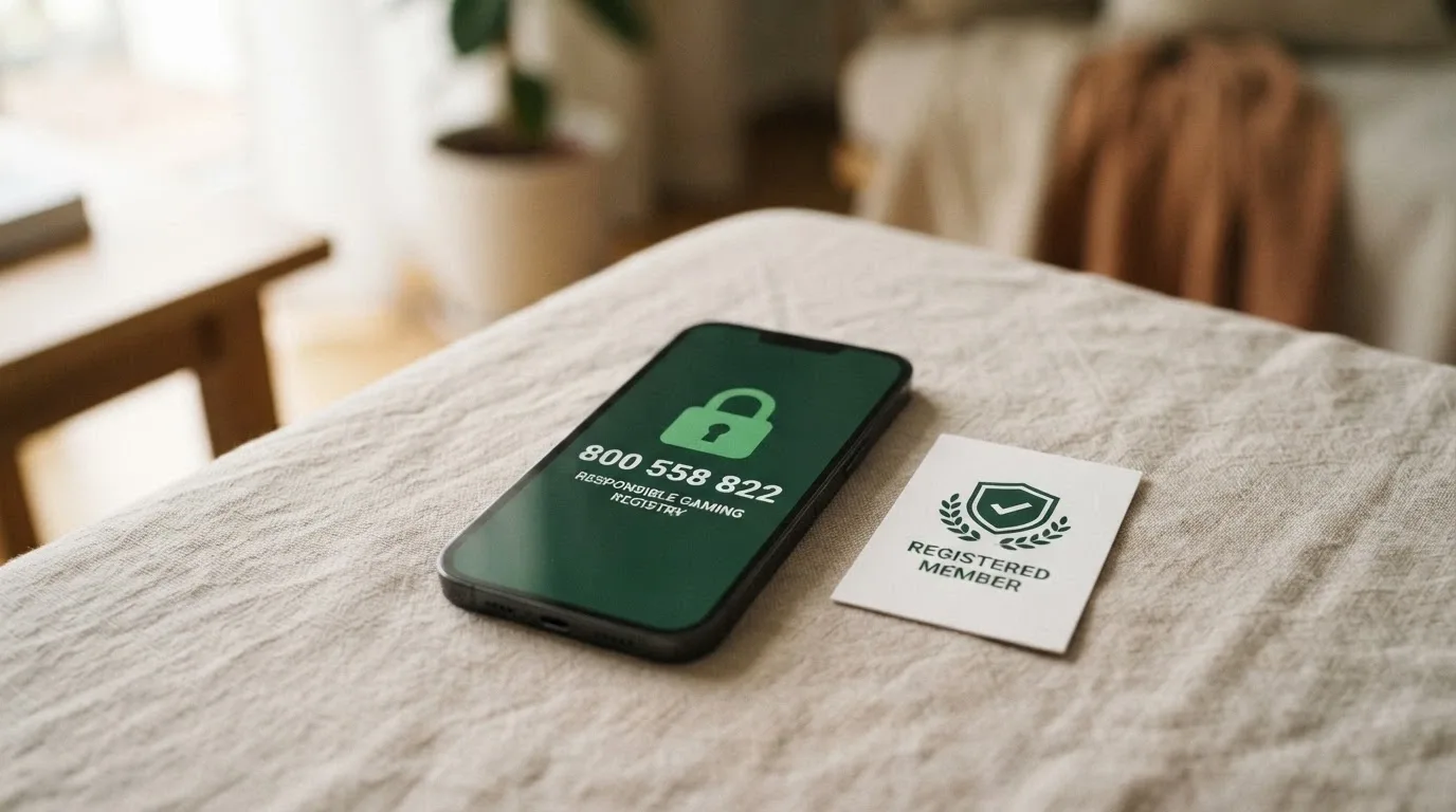 Un telefono con la cornetta sollevata, il numero verde «800 558 822» ben visibile sullo schermo, affiancato dal logo del RUA e un lucchetto verde