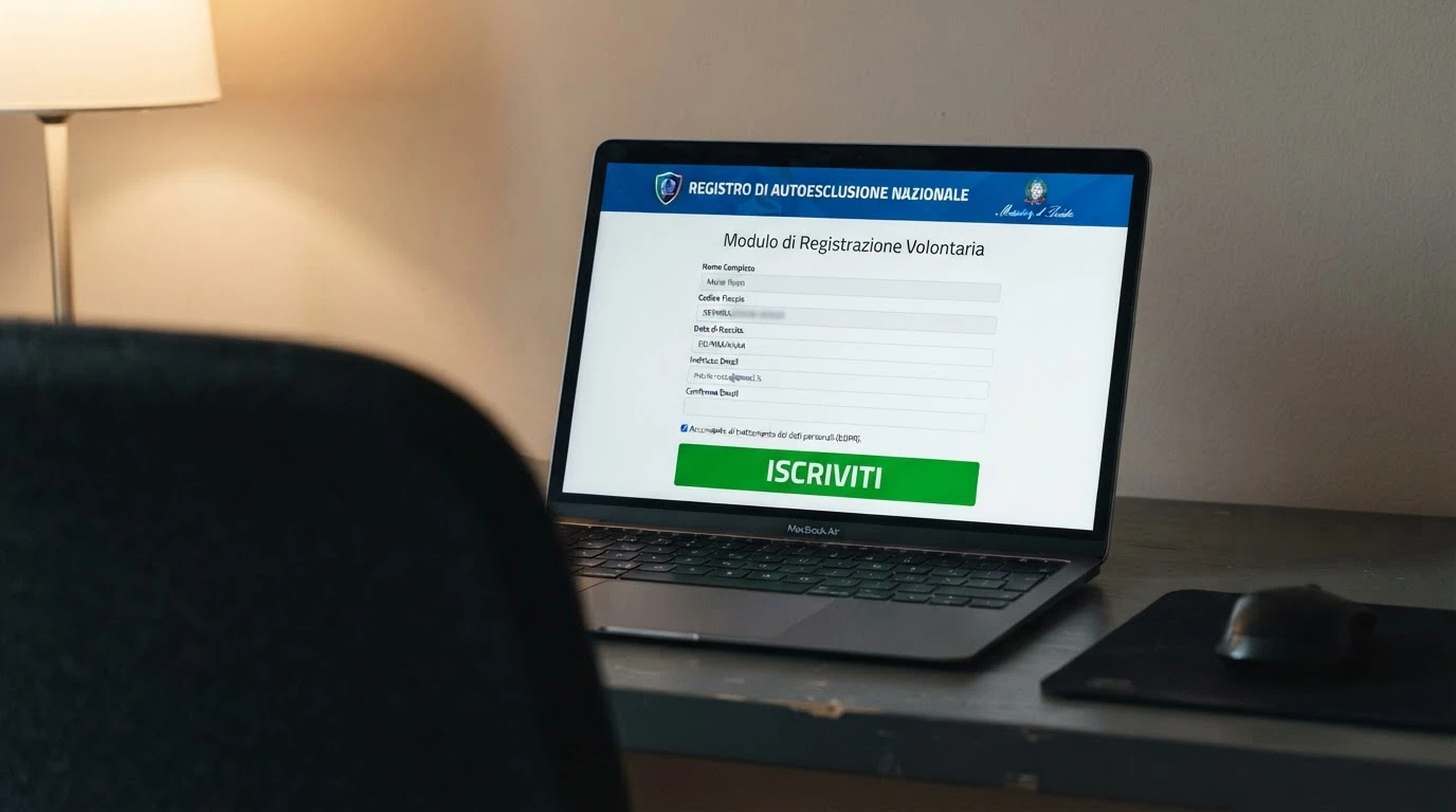 L'interfaccia di iscrizione al RUA su schermo, con il pulsante «Iscriviti» in evidenza e il logo ADM visibile